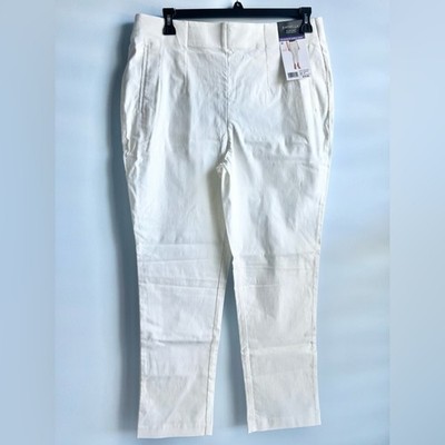 Rafaella Women's White Stretch Ankle Pant Size 16