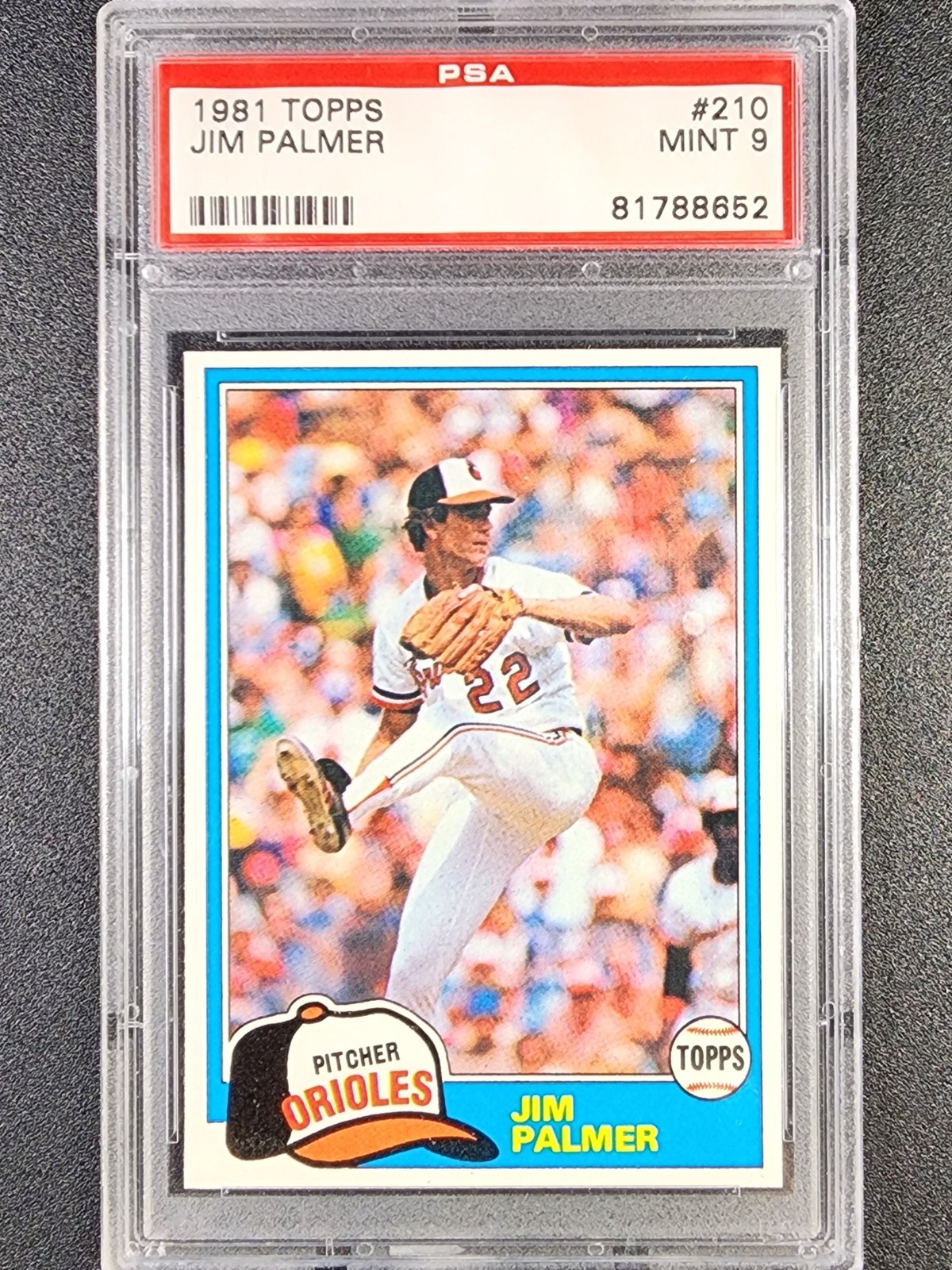 1981 Topps #210 Jim Palmer HOF - PSA 9 MINT