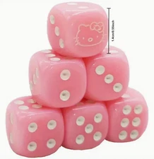 HELLO KITTY 6 PIECE DICE SET-PINK-NWT!