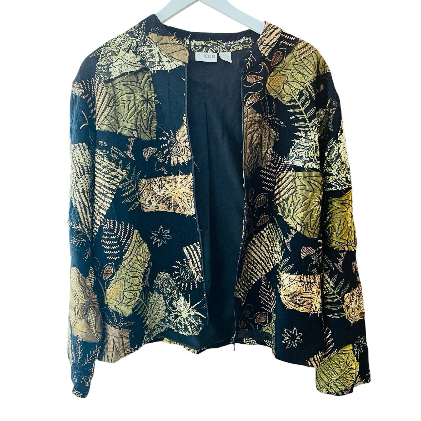 Chicos Blazer Jacket Patchwork Tapestry Boho Flor… - image 4