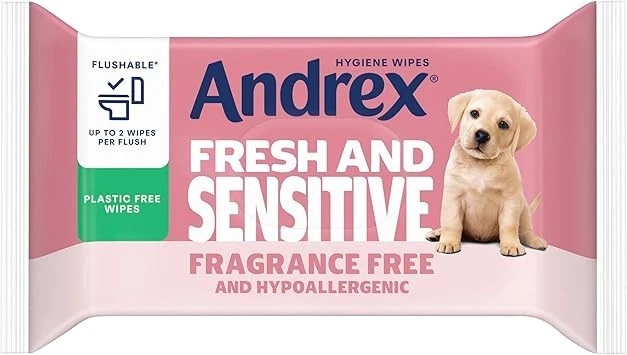 Andrex Fresh and Sensitive Hygiene Wipes 12 Pack Flushable Moist Toilet Tissue - Image 2 of 2