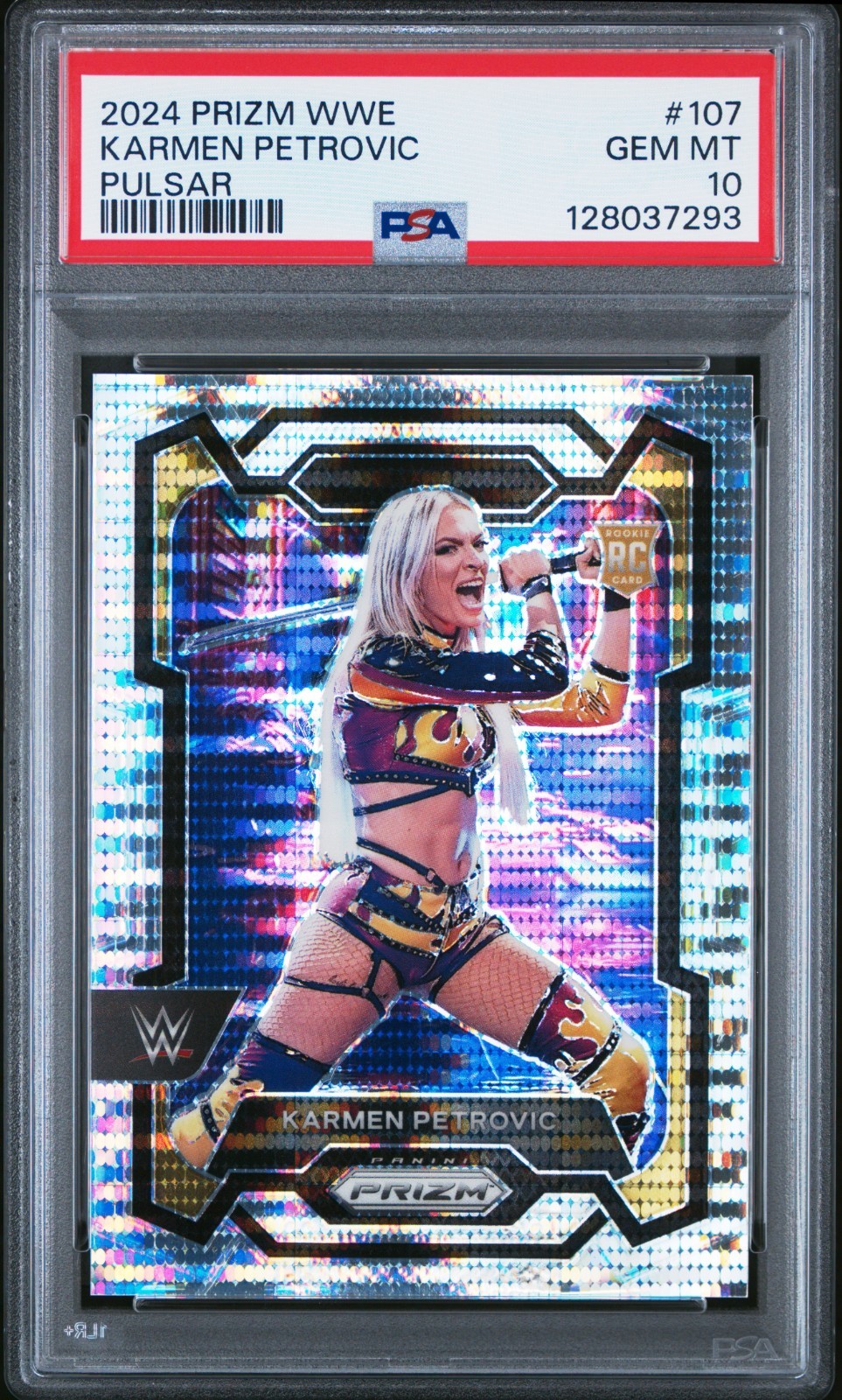 2024 Prizm WWE Karmen Petrovic #107 Pulsar /499 PSA 10 (RC)