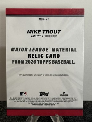 2026 Topps Series 1 Major League Material #MLM-MT Mike Trout Game