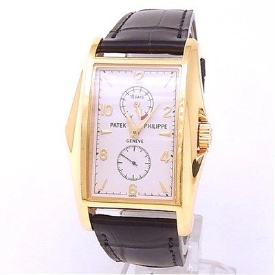Patek Philippe Gondolo Power Reserve 18k Yellow Gold Silver Mens Watch 5100J-001