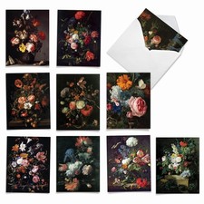 Floral Note Cards Assorted Blank Greeting Cards Set 10 with Envelopes Gift