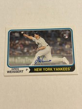 2023 Topps Heritage Greg Weissert On Card Rookie Auto Yankees. rookie card picture