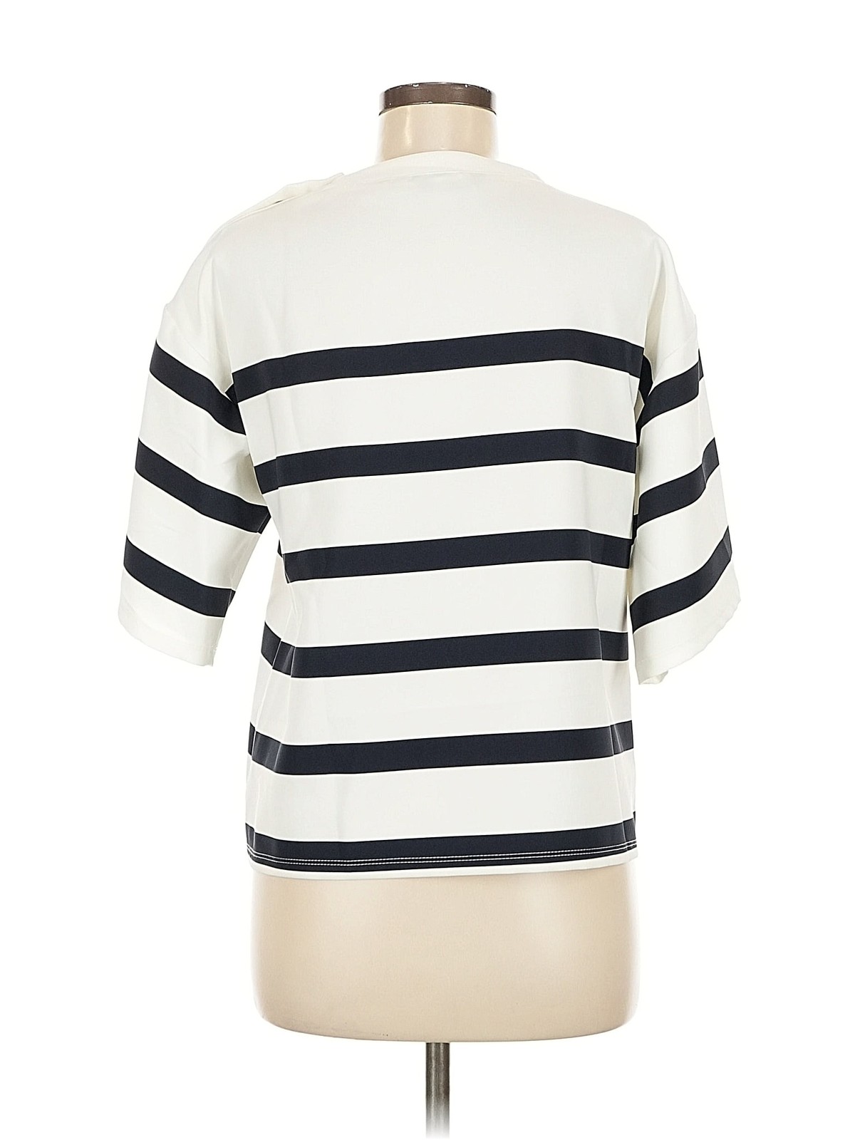 Zara Women White Short Sleeve Top M thumbnail 2