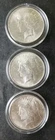 Lot of Three 1923 $1 Peace Silver Dollars in Capsules