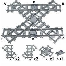 Track Crossing Switch Forked Rail for Lego Ki...