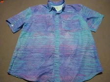 Reel Legends Fishing Shirt Men 2XL Blue Nylon Boating Quick Dry Vent Activity 