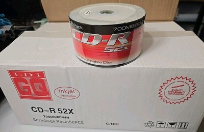 LDI GQ CD-R 52x 80min 700mb White Inkjet Printable - 600 Unit Lot