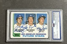 MIKE MARSHALL, RON ROENICKE, STEVE SAX 1982 TOPPS SIGNED ROOKIE CARD PSA/DNA