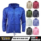 Lightweight Unisex Rain Jacket Coat Kagoul Hooded Showerproof Hood Mens Ladies