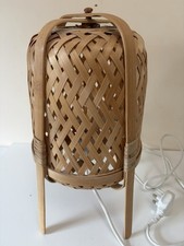 IKEA KNIXHULT Tischlampe Bohemian Style Handarbeit Bambus Holz Korb/Rattan Leuchte