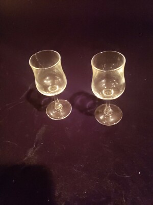 Luminarc France Clear Tulip Shape Cordial Glasses 5'' Tall Set of 2