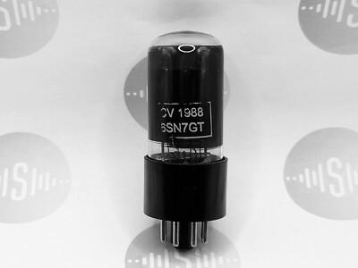 Brimar CV1988 = 6SN7GT Black Glass Lower Declined Getter - British