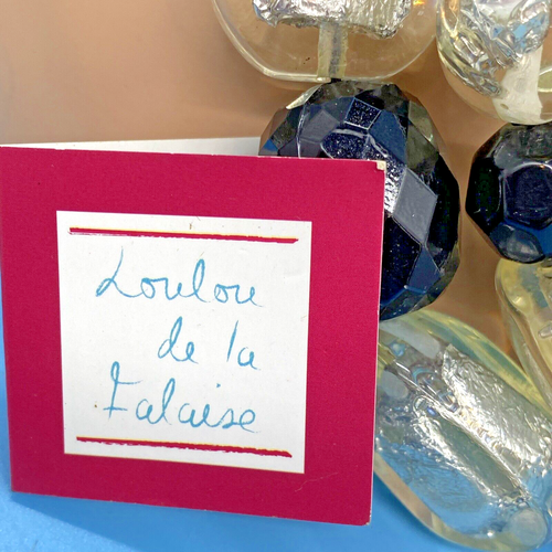 Loulou De La Falaise signierte Folie Lucite & schwarz klobig Perlen 3-lagige Halskette - Bild 7 von 16