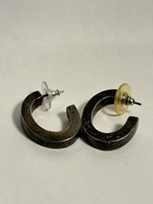 Vintage Sterling Silver 925 stamped Mexico Dangle Drop half Hoop Earrings heavy