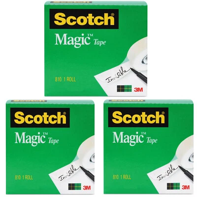 Scotch Magic Tape Refill 1" Core 0.75" x 83.33 ft Clear Transparent - Pack of 3