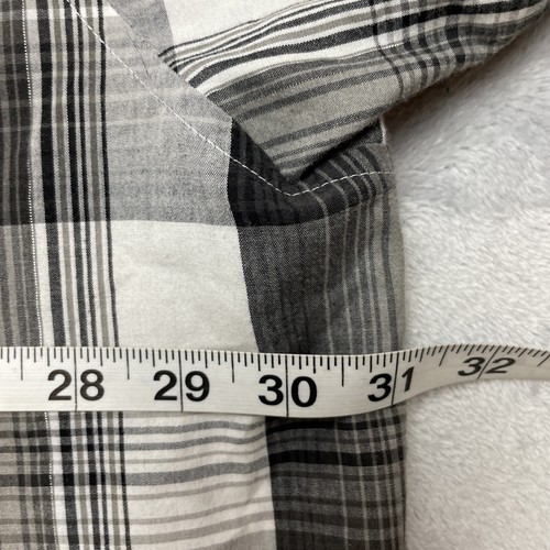 Avirex Shirt Mens 5XB Black White Plaid Button Up Short Sleeve Pocket Big & Tall - Picture 5 of 6