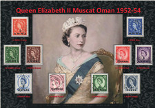 QEII NICE DISPLAY OF BPAEA 1952-54 WILDINGS OVERPRINTS MUSCAT OMAN VFU#1