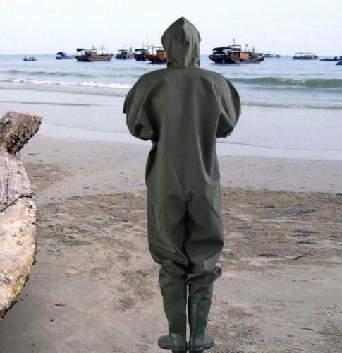 Mens PVC Full Body Chest Wader Work Overall Clothes Pants Boots & Gloves Fishing - Picture 2 of 21