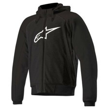 Alpinestars Chrome Sport Hoodie Armoured Motorcycle Hoody Full Zip Black / White