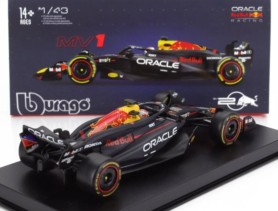 BURAGO 1:43 MODELLINO AUTO F1 RED BULL RACING MAX VERSTAPPEN WORLD CHAMPION 2024 - Immagine 3 di 4