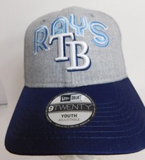 Tampa Bay Rays Hat Youth New Era 9TWENTY Strapback Gray Blue MLB Cap