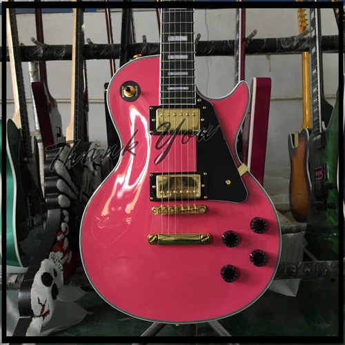 1987 LP Custom Electric Guitar 80s Mahogany Neck HH Pickups Gold Hardware Pink🔥