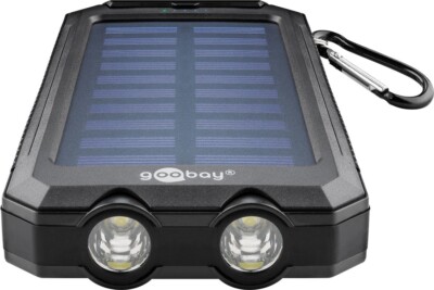 Powerbank 8000mAh mit Solar und Taschenlampe Zusatzakku 2x USB Ladegerät Outdoor