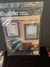 1995 Bucilla Grace  s Sampler Pair Stamped Cross Stitch Kits 64387