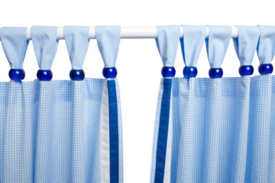 Kinderzimmer Baumwoll-Vorhänge Gardinen blau mit Schlaufen 1-Set