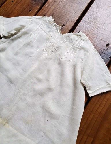 True vintage antique 1930's 30's baby toddler girls white embroidered dress - Picture 4 of 14