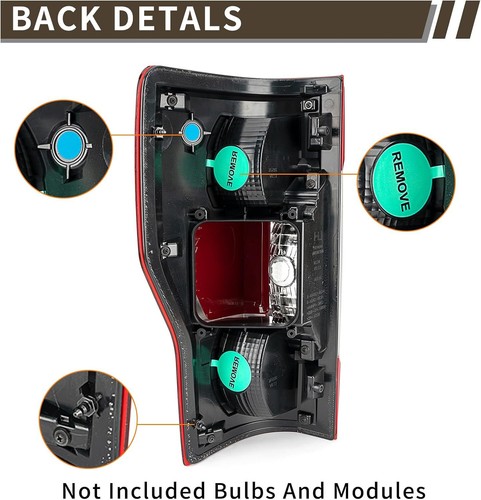 Left&Right Tail Light W/Blind Spot Halogen For Ford F-250 Super Duty 2017-2019 - Picture 4 of 7
