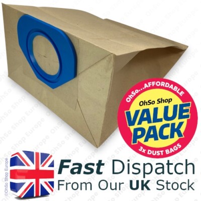 3 x NILFISK Vacuum Cleaner Dust Bags To Fit - G90, GA70, GM80