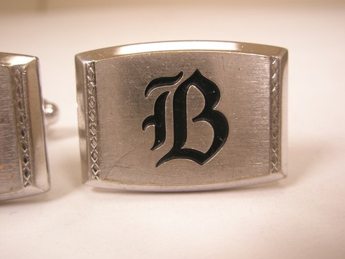 B Monogram Initial Letter Vintage HICKOK Cuff Links bob bart bert benjamin ben - Picture 4 of 8