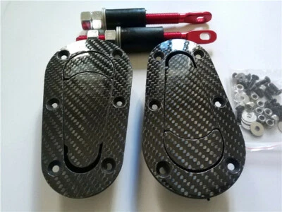 Carbon Fiber Racing Car Bonnet Plus Flush Mount Hood Latch Steel Pin Locking Kit - Image 1 of 4