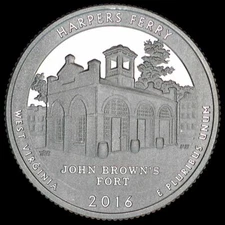 2016 S Harpers Ferry 90% SILVER Deep Cameo "PROOF" West Virginia ATB Quarter US
