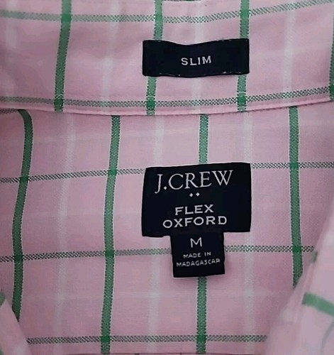 J Crew Slim Untucked Flex Oxford Pink Tattersall Check Medium Re-Imagined - Bild 3 von 5