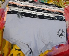 5 NEW NAUTICA NT9277 5PKAM PLUS SIZE SIGNATURE WAIST COTTON BOYSHORT PANTIES 1X