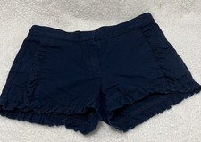J Crew Crewcuts Girls Size 12 blue Shorts with Ruffle Trim and Pockets .E.