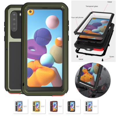 Metal Hybrid Silicone Shockproof Cover Outdoor Case for Samsung A21(US version) 