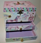 MUSICAL Jewelry BOX w/2 Drawers by JEWELKEEPER w/UNICORN Glitter Rainbow & Star  — photo 10