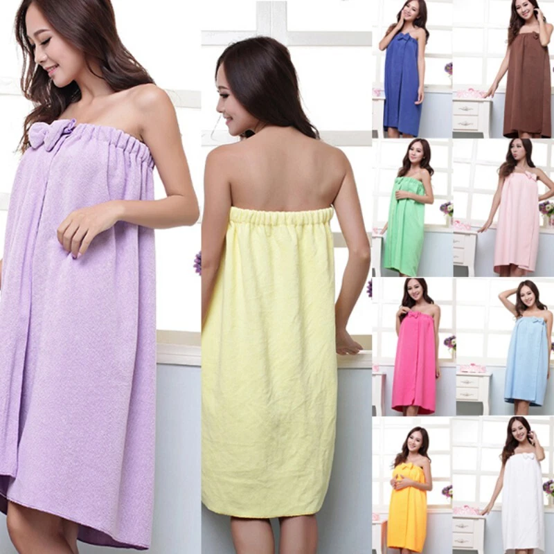 New Women Bath Towel Body Towel Wrap SPA Bath Shower Robe Microfiber Towel Dress - Image 4 of 4