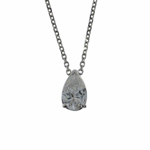 14Kt Gold 0.50 Ct Teardrop Lab Grown Diamond Solitaire Attached Diamond Pendant - Picture 4 of 9
