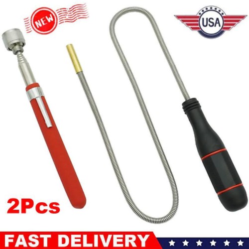 Magnetic Telescoping Pickup Rod Tool Flexible Grabber Stick Inspection Sweepers