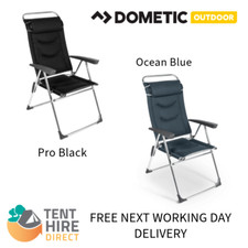 Dometic Lusso Milano Aluminium Reclining Chair Camping Garden Caravan Foot rest