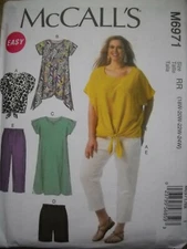 Tunic Top Dress Shorts Pants Women's size 18w-24w McCall 6971 Sewing Pattern 