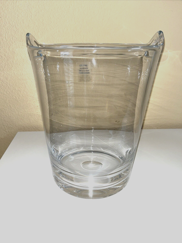 VTG~Krosno Poland Toscany Hand Blown Glass Ice Bucket With Handles 10"Tall~MINT~